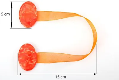 Zdjęcie produktu dla Upinacz dekoracyjny z magnesem owal III pomarańczowy x2
