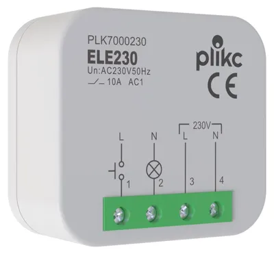 Bistabiles Relais 230 V AC, 10 A, NO-Kontakt, IP20