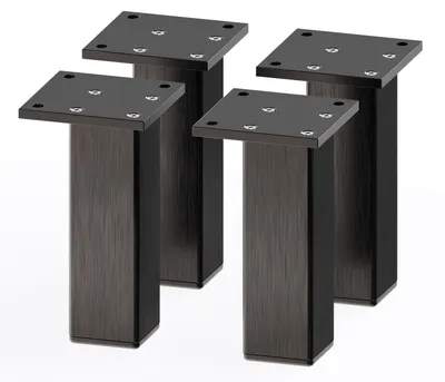 Produktbild von sossai Aluminium Möbelfüße MFV2 | 4er Set | Vierkant-Profil: 38 x 38 mm | Farbe: Schwarz | Höhe: 120mm