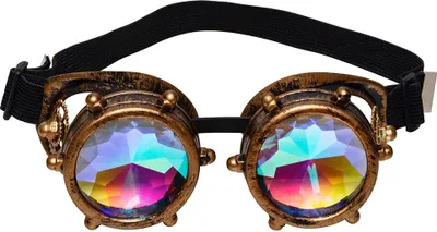 Image de Lunettes Steampunk avec verres prismatiques Accessoire de Costume brun-multicolore - Taille Unique