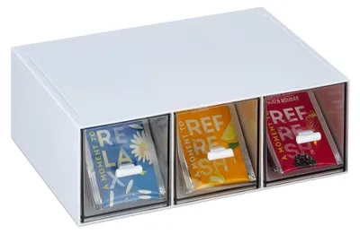 Image de Omgoods - Boîtes à thé avec 3 compartiments, organisateur pour sachets de thé