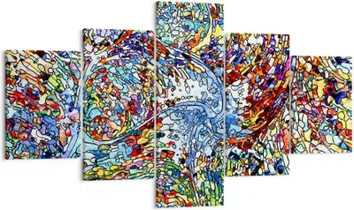Produktbild von Bild auf Leinwand - Leinwandbild - Abstraktion modern - 125x70cm - Wand Bild - Wanddeko - Leinwanddruck - Bilder - Kunstdruck - Wanddekoration - Leinwand bilder - Wandkunst - EA125x70-4045