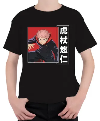 Productafbeelding van Jujutsu Kaisen, T-shirt met afbeelding van Yuji Itadori, anime/manga, cadeau, fanartikel, actiemodel, uni, voor kinderen, zwart, maat 104