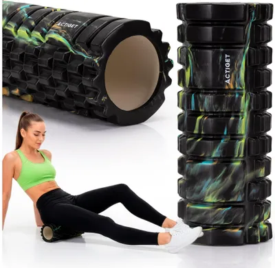 Produktbild von ACTIGET Fitnessrolle für Körpermassage, mittelhart, Rolle mit Vorsprüngen, schwarz