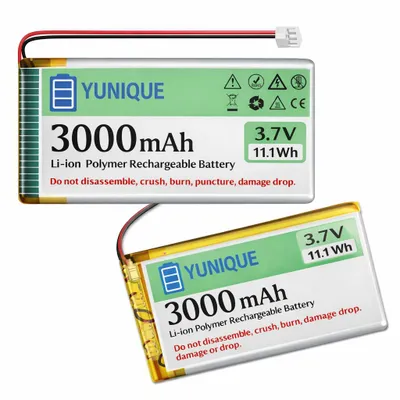 Image de Batterie LiPo YUNIQUE GREEN-CLEAN-POWER 3,7 V 3 000 mAh 103665 JST 2.0 1S, lot de 2, pour Arduino, ESP32, NodeMCU et appareils IoT, avec circuit de protection