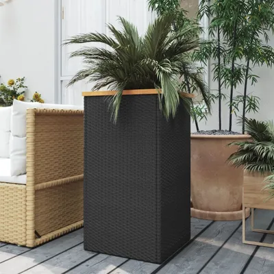 Zdjęcie produktu dla vidaXL Sadzarka czarna 40x40x80 cm z polirattanu