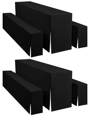 3er-Set Biertischbezüge, schwarz, 220x50x80 cm, Polyester