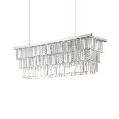 Zdjęcie produktu dla Współczesna lampa wisząca Martinez metal-kryształ-chrom 8 świateł E14