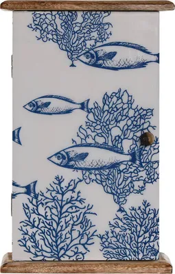 Obrázek produktu pro Skříňka na klíče Home ESPRIT Blue White Natural 18 x 7,5 x 28 cm