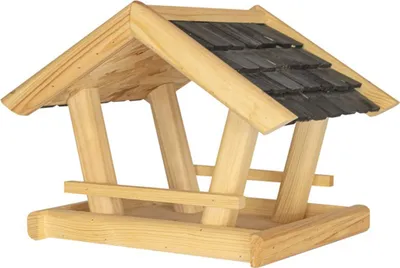 Produktbild von ITA Vogelfutterhaus Glück 36x25x26 cm aus Holz - Vogelhaus für Garten, Terrasse, Balkon - Vogelfutterspender für Wildvögel - Wetterfest, Stabil, Robust - Direkt vom Hersteller - EU Produkt