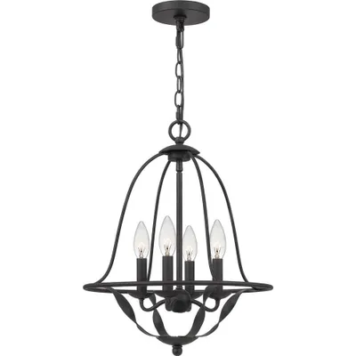 Immagine prodotto di Lampadario Industrial Nordico Bradbury Acciaio Grigio Cenere 4 Luci E14