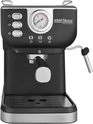 Obrázek produktu pro KRAFT&DELE | Espresso stroj, 1500 W, stroj s filtry, napěňovač mléka a nerezová parní tryska, na espresso, cappuccino a latte, bílá