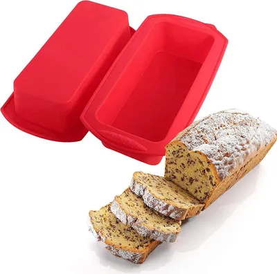 Produktbild von Silikon Brotbackform und Kastenform - 2er Set - Antihaftende Silikon Backform für Kuchen und Brote- 27 * 13 * 6,5 cm
