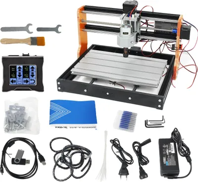 Obrázek produktu pro CNC frézka, Koncový spínač, Funkce nouzového zastavení, S dotykovým ovládáním, S laserem 5,5 W