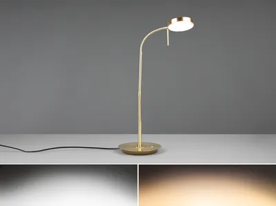 Produktbild von LED Schreibtischleuchte MONZA dimmbar mit Flexarm, Höhe 57cm, Messing