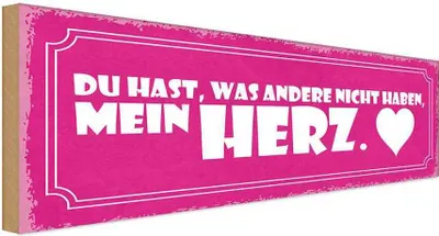 Produktbild von vianmo Holzschild 10x27 cm du hast mein Herz Spruch Zitat