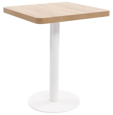 Zdjęcie produktu dla Stół pomocniczy o wymiarach 60x60 cm, w jasnobrązowym kolorze, wykonany z płyty MDF, w nowoczesnym stylu, wielofunkcyjny