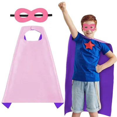 Productafbeelding van Superheldencape - Kostuum voor kinderen - 2 stuks - Omkeerbaar - Kort