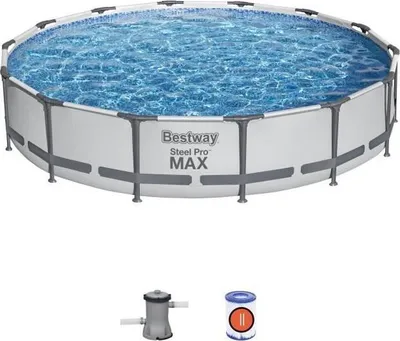 Produktbild von BESTWAY Aufstellpool-Set für Röhrenpools  Steel Pro Max  427 x 84 cm  rund (Kartuschenfilter, 1 Kartusche)