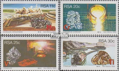 Produktbild von Briefmarken Südafrika 1984 Mi 647-650 (kompl.Ausg.) gestempelt Mineralien