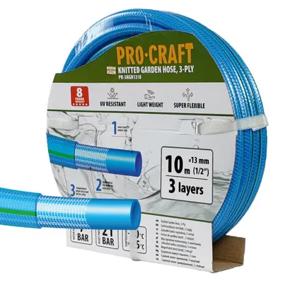 Image de Tuyau d'arrosage bleu Procraft PR-3KGH1310 3 couches, 1/2" 10m