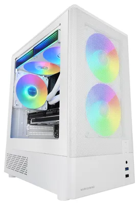 Produktbild von Mars Gaming MC-ONYXW, Mini Tower, PC, Weiß, micro ATX, Mini-ITX, Metall, Gehärtetes Glas, Gaming