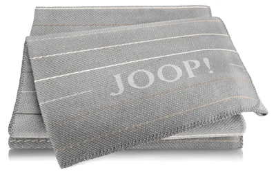 Produktbild von Joop MOVE Wohndecke in Steingrau mit feinem Linien-Design, 150 x 200 cm