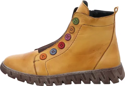 Obrázok produktu pre Dámske členkové topánky Gemini z kože s elastickým pásom a farebnou gombíkovou légou 337135-02, veľkosť:39 EU, farba:Yellow