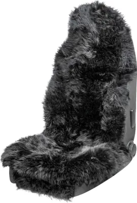 Produktbild von WALSER Premium Lammfell Sitzauflage Marla, 100% Lammfell Autositz Sitzauflage mit 5cm Wollhöhe, Sitzauflage Lammfell, Sitzauflagen Auto Lammfell, Sitzschoner Lammfell, Schonbezug Fell schwarz