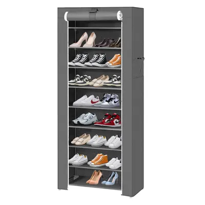 Produktbild von Schuhschrank Schuhablag mit 10 Ebenen Vliesstoff Dunkelgrau