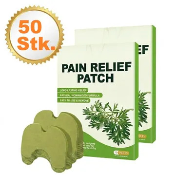 Produktbild von 50 Pcs Wermut-Gelenkpflegepflaster für Knie Nacken, Rücken und Muskelkater, Kniepflaster mit natürlichen Kräutern, Wärmendes Wermut-Pflaster