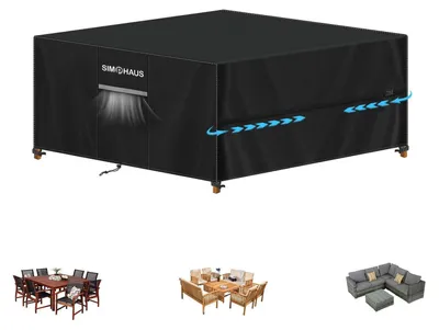 Obrázek produktu pro Ochranný obal na zahradní nábytek, vodotěsný, materiál 420D Oxford, rozměry 180x180x90 cm, barva černá