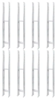 Zdjęcie produktu dla Alberts 8 x wsporniki słupków H, 91x800 mm, grubość materiału 6 mm, głębokość 60 mm, ocynkowane ogniowo
