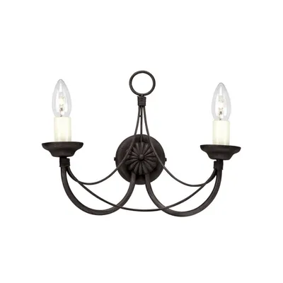 Produktbild von Elstead Carisbrooke Wandleuchte E14 2-fach Schwarz, UK