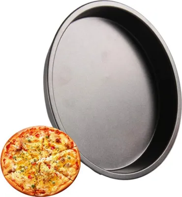 Produktbild von 10-Zoll-Pizzabackblech, rund, antihaftbeschichtet, Pizzapfanne aus Kohlenstoffstahl