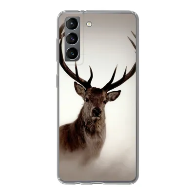 Produktbild von MuchoWow® Handyhülle Schutzhülle Hülle für Samsung Galaxy S21 Porträt - Hirsch - Geweih Silikon Softcase Handy Hülle - Softcase