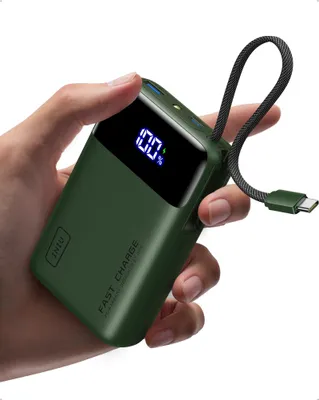 Produktbild von INIU 45W Power Bank, Ultra Klein 20000mAh mit Integriertem USB C Kabel