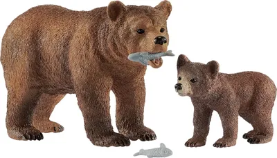 Produktbild von Wild Life Grizzlybär-Mutter mit Jungem, Spielfigur