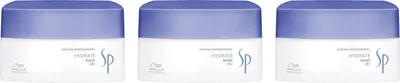 Produktbild von Wella SP Hydrate Mask 3 x 200 ml für trockenes Haar spendet Feuchtigkeit Haarkur Set