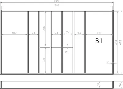 Produktbild von Besteckeinsatz BUCHE 90er Schubl. B 824 x T 472 mm passend für BLUM Legra 16 mm Schubladen