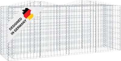 Produktbild von DELUKE® Gabionen Hochbeet BOGI aus Eisen | 200x50x100cm | Hochbogen Steinkorb Gabionengitter Ziergabione Steingabione Drahtkorb befüllbar