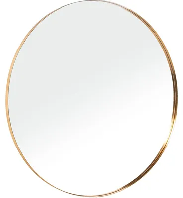 Runder Wandspiegel aus Metall, gold, 120 x 120 x 3 cm