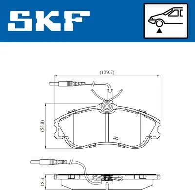 Produktbild von SKF Bremsbeläge Satz Vorne Bremsklötze für CITROËN Berlingo / Berlingo First (MF, GJK, GFK) VKBP 80281 E