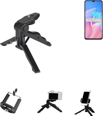 Produktbild von K-S-Trade Stativ Tisch-Ständer Dreibein Handy-Stativ Ständer kompatibel mit Huawei Enjoy Z 5G Mini-Stativ Smartphone Tripod Handy-Stativ aus Plastik