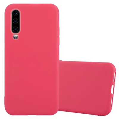 Produktbild von Cadorabo Hülle für Huawei P30 Schutzhülle in Rot Handyhülle TPU Silikon Etui Case Cover