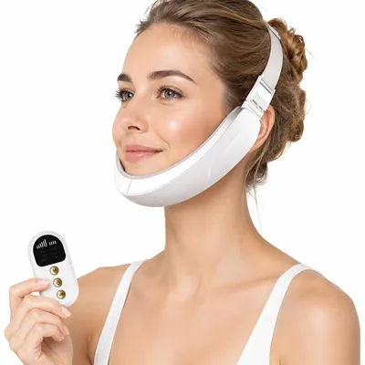 Produktbild von LED Lichttherapie Gesicht Gerät mit Rotlicht und Blaulicht, EMS Gesichtsmassagegerät mit 6 Intensitätsstufen, Beauty Pflege Gerät für Zuhause
