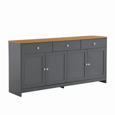 Produktbild von Sideboard 160x37x75 cm, Wohnzimmerschrank mit Schubladen, Standschrank, Beistellschrank, Highboard