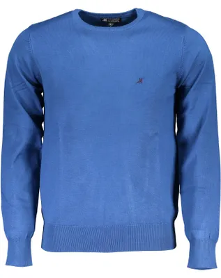 Produktbild von Stylisches Herren-Pullover in Blau mit Rundhals und Stickerei-Details