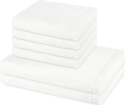 Produktbild von Möve Bliss 4 X Handtuch 2 X Duschtuch im Set Extra weich mit angenehmem Massageeffekt, Moderne Perlstruktur und breiter Saum, Praktischer Kordelaufhänger für einfache Aufbewahrung