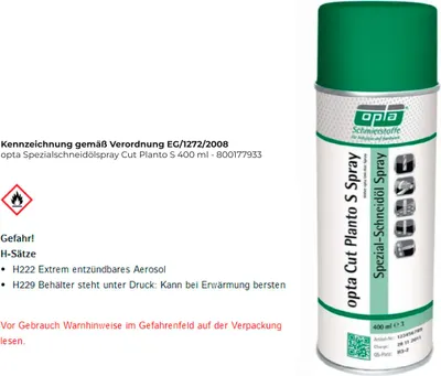Produktbild von opta Spezialschneidölspray Cut Planto S 400 ml - 800177933